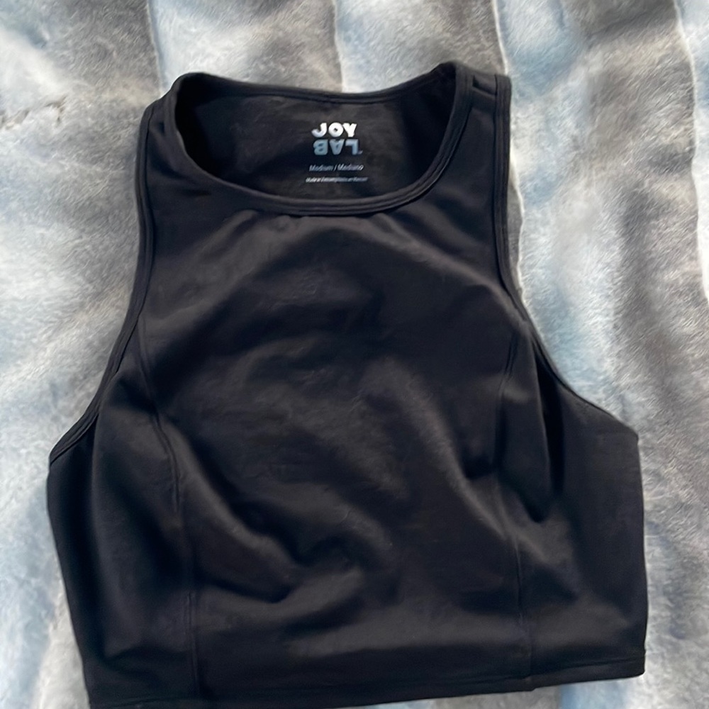 Sports bra, top, no padding, black size medium